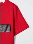 Kids Red T-shirt With Black Logo Application Givenchy Kids Red T-shirt With Black Logo Application - Rosso