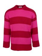 Unisex Pink And Red Striped Crewneck Pullover Balenciaga Unisex Pink And Red Striped Crewneck Pullover - Red/pink