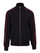 Man Black Sweatshirt With Zip And Logoed Bands Alexander McQueen Man Black Sweatshirt With Zip And Logoed Bands - Black