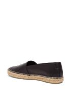 Saint Laurent Espadrilles In Black Leather With Logo Saint Laurent Espadrilles In Black Leather With Logo - Nero