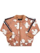 Mini Rodini Brown Sweatshirt For Babykids With White Doves Mini Rodini Brown Sweatshirt For Babykids With White Doves - Brown