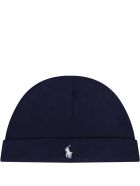 Ralph Lauren Blue Hat For Babyboy With Pony Logo Ralph Lauren Blue Hat For Babyboy With Pony Logo - Blue
