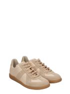 Maison Margiela Replica Sneakers In Powder Suede And Leather Maison Margiela Replica Sneakers In Powder Suede And Leather - powder