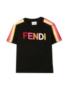 Fendi Black T-shirt With Multicolor Applications Fendi Black T-shirt With Multicolor Applications - Nero/verde