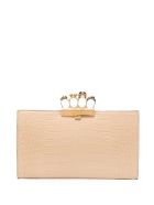 Alexander McQueen Four Ring Beige Crococdile Printed Leather Alexander McQueen Four Ring Beige Crococdile Printed Leather - Beige