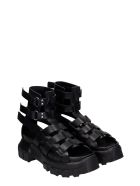 Rick Owens Hiking Track Flats In Black Leather Rick Owens Hiking Track Flats In Black Leather - black