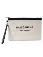 Saint Laurent Rive Gauche Clutch Saint Laurent Rive Gauche Clutch - White/Black