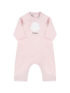 Moncler Pink Babygrow For Baby Girl With Logo Moncler Pink Babygrow For Baby Girl With Logo - Pink