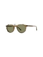 Garrett Leight 505/47 WINWARD CLIP 47 Sunglasses Garrett Leight 505/47 WINWARD CLIP 47 Sunglasses - Bs/grn Brushed Silver