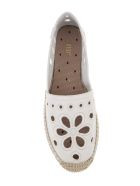 White Leather Espadrilles With Cut-out Detail RED Valentino White Leather Espadrilles With Cut-out Detail - Latte