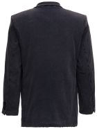 Balenciaga Double-breasted Jacket In Washed Effect Black Cotton Balenciaga Double-breasted Jacket In Washed Effect Black Cotton - Black