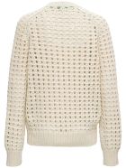 Bottega Veneta Open Mesh Sweater In Ivory Colored Wool Bottega Veneta Open Mesh Sweater In Ivory Colored Wool - White