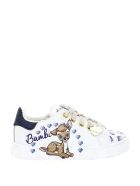 Monnalisa Leather Sneakers With Bamby Print Monnalisa Leather Sneakers With Bamby Print - Beige