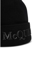 Alexander McQueen Wool And Cashmere Hat With Logo Alexander McQueen Wool And Cashmere Hat With Logo - Black