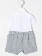Newborn Short Jumpsuit In Linen And Jersey Il Gufo Newborn Short Jumpsuit In Linen And Jersey - Blu