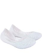 Melissa White Ballerina Flats For Girl Melissa White Ballerina Flats For Girl - White