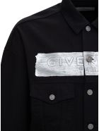 Givenchy Denim Jacket With Metallic Latex Logo Detail Givenchy Denim Jacket With Metallic Latex Logo Detail - Black