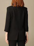 Armani Exchange Blazer Armani Exchange Single-breasted Jacket With Synthetic Leather Collar Armani Collezioni Armani Exchange Blazer Armani Exchange Single-breasted Jacket With Synthetic Leather Collar - Black