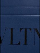 Valentino Garavani Vltn Card Holder In Blue Leather Valentino Garavani Vltn Card Holder In Blue Leather - Blu