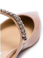 Jimmy Choo Bing Flat Leather Mules With Crystal Insert Jimmy Choo Bing Flat Leather Mules With Crystal Insert - Pink