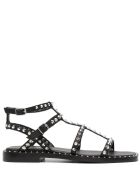 Ash Black Leather Sandals With Studs Ash Black Leather Sandals With Studs - Black