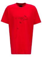 Givenchy Red Jersey T-shirt With Logo Givenchy Red Jersey T-shirt With Logo - Red
