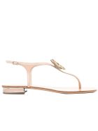 Nude Leather Flat Sandals Casadei Nude Leather Flat Sandals - Cipria