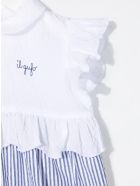 Newborn White And Blue Seersucker Jumpsuit Il Gufo Newborn White And Blue Seersucker Jumpsuit - Blu denim