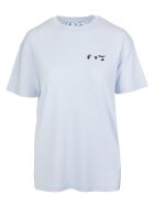 Woman Light Blue T-shirt With Logo Off-White Woman Light Blue T-shirt With Logo