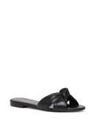 Saint Laurent Bianca Leather Flat Sandals Saint Laurent Bianca Leather Flat Sandals - Black