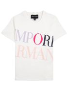 Emporio Armani Cotton T-shirt With Logo Print Emporio Armani Cotton T-shirt With Logo Print - White