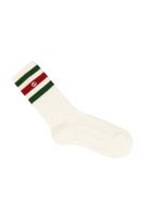 Gucci Stretch Cotton Socks Gucci Stretch Cotton Socks - (white/dark Green)