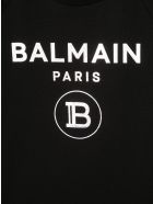 Unisex Kid Black And Sliver Logo T-shirt Balmain Unisex Kid Black And Sliver Logo T-shirt