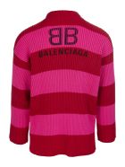 Unisex Pink And Red Striped Crewneck Pullover Balenciaga Unisex Pink And Red Striped Crewneck Pullover - Red/pink
