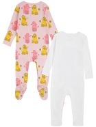Stella McCartney Kids Set Of Two Cotton Romper With Poodle Print Stella McCartney Kids Set Of Two Cotton Romper With Poodle Print - Pink