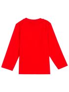 Moschino Long-sleeved Red Cottont-shirt With Teddy Bear Front Print Moschino Long-sleeved Red Cottont-shirt With Teddy Bear Front Print - Red