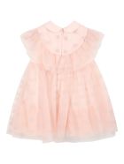 Fendi Pink Dress For Baby Girl With Embroidered Logo Fendi Pink Dress For Baby Girl With Embroidered Logo - Pink