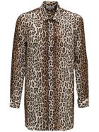 Antonelli Animalier Printed Long Silk Shirt Antonelli Animalier Printed Long Silk Shirt - Brown