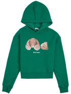Palm Angels Green Cotton Hoodie With Teddy Bear Print Palm Angels Green Cotton Hoodie With Teddy Bear Print - Green