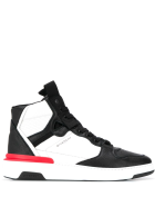 Man Wing High Sneakers In Bicolor Leather Givenchy Man Wing High Sneakers In Bicolor Leather
