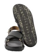 Marni Criss-cross Fussbett Calfskin Sandal Marni Criss-cross Fussbett Calfskin Sandal - Black