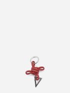 Bottega Veneta Leather And Metal Key Ring Bottega Veneta Leather And Metal Key Ring - Chili