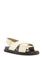 Marni Criss-cross Fussbett Calfskin Sandal Marni Criss-cross Fussbett Calfskin Sandal - White