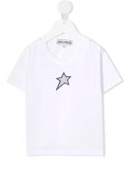 Kids White T-shirt With Perforated Star Simonetta Kids White T-shirt With Perforated Star - Bianco