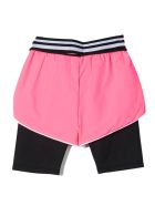 GCDS Pink And Black Shorts GCDS Pink And Black Shorts - Rosa