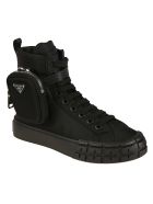 Prada Pouch Applique Lace-up Ankle Boots Prada Pouch Applique Lace-up Ankle Boots - Black