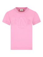 Fendi Pink T-shirt For Girl With Vertigo Logo Fendi Pink T-shirt For Girl With Vertigo Logo - Fuchsia