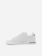 Dolce & Gabbana Portofino Sneakers In Leather With Contrasting Logo Dolce & Gabbana Portofino Sneakers In Leather With Contrasting Logo - White