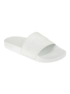 Woman White Slippers With Embossed Logo Givenchy Woman White Slippers With Embossed Logo - Blanc