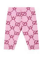 Gucci Pink Leggings For Baby Girl With Double Gg And Stars Gucci Pink Leggings For Baby Girl With Double Gg And Stars - Pink